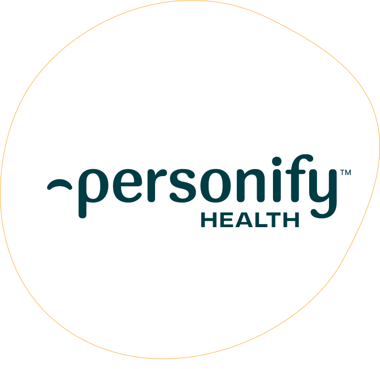 Personify Health logo in white circle with orange outline