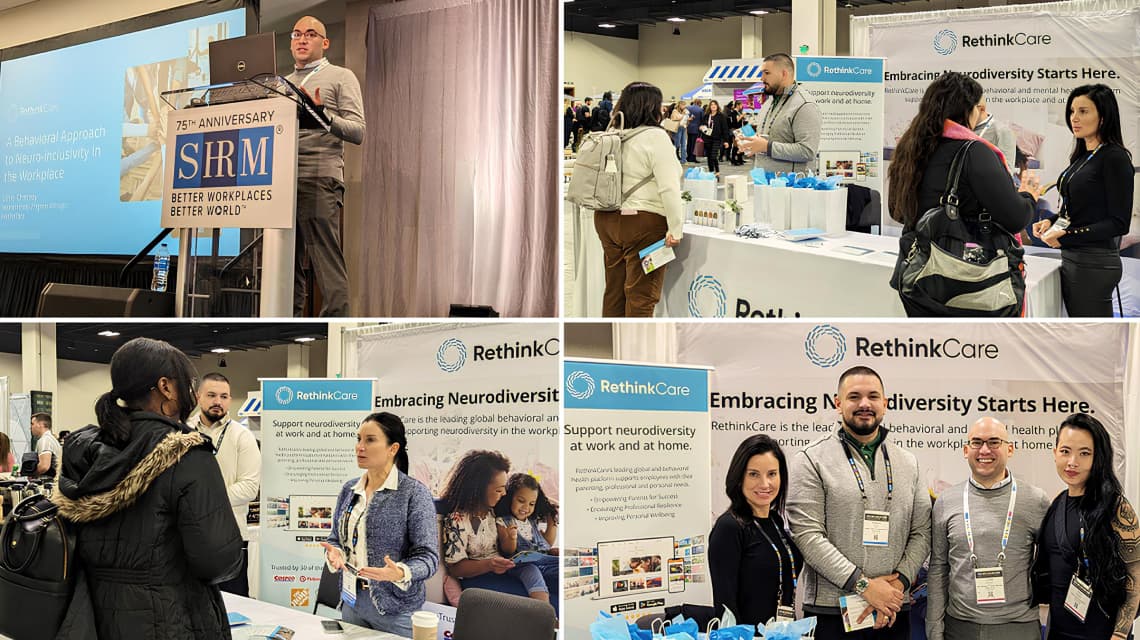 Multiple pictures of RethinkCare at SHRM Inclusion 2024 conference